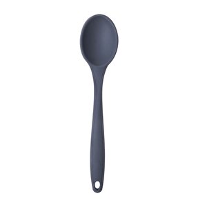 Büyük Boy Yanmaz Silikon Düz, Yassı, Kaşık Spatula Seti 3 Parça - Spatula Kaşık Antrasit 3 Adet