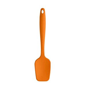 Büyük Boy Yanmaz Yapışmaz Antrasit Yassı Ve Turuncu Düz Silikon Spatula Seti 2 Adet