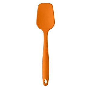 Büyük Boy Yanmaz Yapışmaz Silikon Turuncu Kaşık Ve Spatula, 2 Adet Set Turuncu