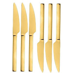 Parlak Gold Yemek Bıçağı Seti, 6 Adet