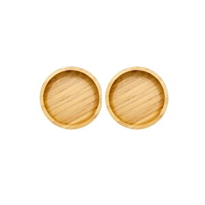 Yuvarlak Bambu Orta Boy Çok Amaçlı Kase, Bambu Çerezlik, Sunum Tabağı 16 Cm Orta Boy Sunum 2 Adet