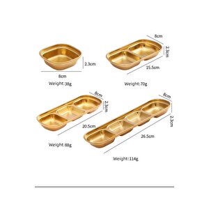 Metal Gold Tekli - Mini Salata, Kahve Lokumluk, Sunum Kasesi, Sosluk, Çerezlik, Kahvaltılık - 3 Adet