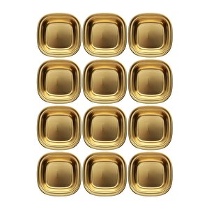 Metal Gold Tekli - Mini Salata, Kahve Lokumluk, Sunum Kasesi, Sosluk, Çerezlik, Kahvaltılık -12 Adet