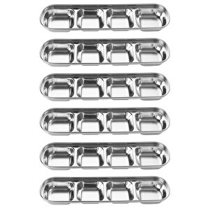 Metal Dörtlü - Mini Salata, Kahve Yanı Lokumluk, Sunum Kasesi, Sosluk, Çerezlik, Kahvaltılık -6 Adet