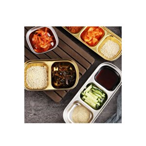 Metal Gold Dörtlü - Mini Salata, Kahve Lokumluk, Sunum Kasesi, Sosluk, Çerezlik, Kahvaltılık -3 Adet