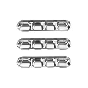 Metal Dörtlü - Mini Salata, Kahve Yanı Lokumluk, Sunum Kasesi, Sosluk, Çerezlik, Kahvaltılık -3 Adet