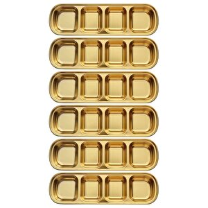 Metal Gold Dörtlü - Mini Salata, Kahve Lokumluk, Sunum Kasesi, Sosluk, Çerezlik, Kahvaltılık -6 Adet