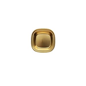Metal Gold Renk Barbekü, Sos Tabağı - Sosluk Tekli - 8x8x2,5 Cm - 2 Adet