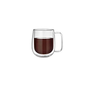 Çift Cidarlı Borosilikat Cam Nescafe,latte,filtre Kahve,süt,bitki Çayı Kupası 300 Ml 3 Adet 2769