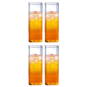 Yeni Stil Kare Cam Latte,kahve,meşrubat,smoothie Bardağı 450 Ml 4 Adet