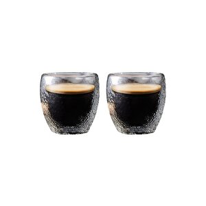 Çift Cidarlı Buzlu Kahve,latte,çay Bardağı Seti -250 Ml Cam Kupa Seti 2 Adet 2220