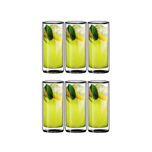 Uzun Cam Su,latte,meşrubat,smoothie  Bardağı Seti 270 Ml 6 Adet 2325
