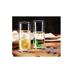 Uzun Cam Su,latte,meşrubat,smoothie  Bardağı Seti 270 Ml 6 Adet 2325