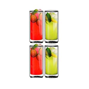 Uzun Cam Su,latte,meşrubat,smoothie  Bardağı Seti 270 Ml 6 Adet 2325