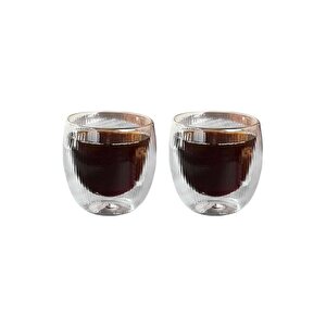 Çift Cidarlı Cam,kahve,latte,ekspresso,meşrubat 250 Ml Bardak Seti 2 Adet 2321