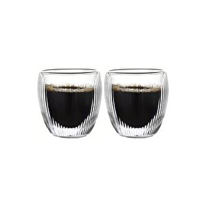 Çift Cidarlı Cam,kahve,latte,ekspresso,meşrubat 250 Ml Bardak Seti 2 Adet 2321