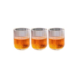 Çizgili Su,meşrubat,latte,nescafe, Smoothie Cam Bardak 3 Adet 260 Ml-2013