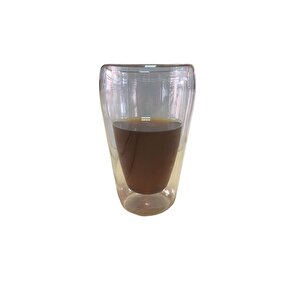 Yeni Stil Çift Cidarlı Uzun Bardak 400 Ml Su, Meşrubat, Nescafe, Latte Bardağı 3 Adet - 2258