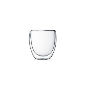 Yeni Tasarım Çift Cidarlı Borosilikat 250 Ml Şeffaf Cam Bardak, Çeyiz Listesi, 6 Adet - 2771