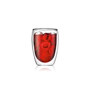 Yeni Tasarım Çift Cidarlı Borosilikat 350 Ml Şeffaf Cam Bardak, Çeyiz Listesi, 6 Adet - 2772