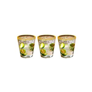 Yeni Tasarım Cam Çizgili Meşrubat, Latte, Su, Nescafe Bardağı 300 Ml - 3 Adet - 2440