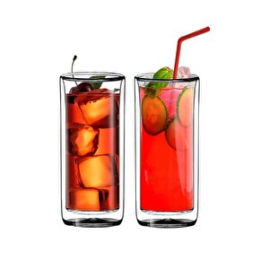 Uzun Cam Su,latte,meşrubat,smoothie  Bardağı Seti 270 Ml 3 Adet 2325