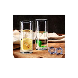 Uzun Cam Su,latte,meşrubat,smoothie  Bardağı Seti 270 Ml 3 Adet 2325