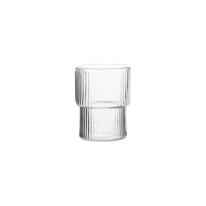 Çizgili Tasarım Isıya Dayanıklı Su Bardağı Kahve, Sunum, Meşrubat Bardağı 300 Ml - 2 Adet - 2232