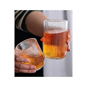 Çizgili Su,meşrubat,latte,nescafe, Smoothie Cam Bardak 2 Adet 160 Ml-2013
