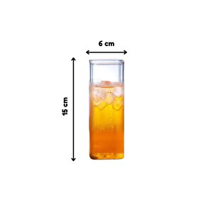 Yeni Stil Kare Cam Latte,kahve,meşrubat,smoothie Bardağı 450 Ml Çeyiz Listesi 6 Adet