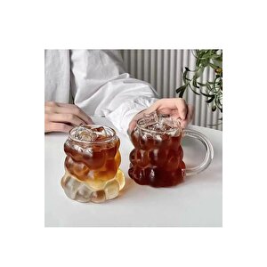Yeni Nesil 350 Ml Üzüm Tasarımlı Borosilikat Cam Nescafe, Latte, Meşrubat Kupa Bardağı 2 Adet - 2430