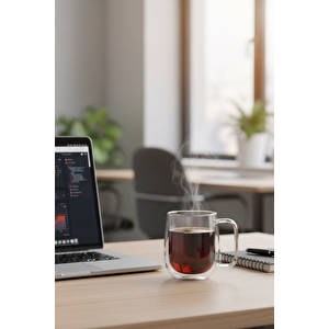 Çift Cidarlı Borosilikat Cam Nescafe,latte,filtre Kahve,süt,bitki Çayı Kupası 300 Ml 6 Adet 2769