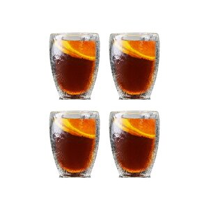 Çift Cidarlı Buzlu Kahve,latte,çay Bardağı Seti -300 Ml Cam Kupa Seti 4 Adet 2221