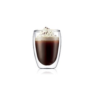 Yeni Tasarım Çift Cidarlı Borosilikat 350 Ml Şeffaf Cam Bardak 4 Adet 2772