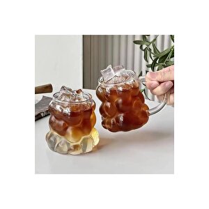 Yeni Nesil 350 Ml Üzüm Tasarımlı Borosilikat Cam Nescafe, Latte, Meşrubat Kupa Bardağı 4 Adet - 2430