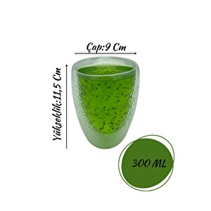 Çift Cidarlı Buzlu Kahve,latte,çay Bardağı Seti -300 Ml Cam Kupa Seti 3 Adet 2221