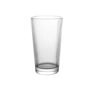 Yeni Çizgili Uzun Cam Bardak Meşrubat Latte Nescafe Su Bardağı Çeyiz Listesi 300 Ml - 6 Adet - 2441