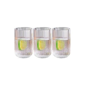 Çizgili Su,meşrubat,latte,nescafe, Smoothie Cam Bardak 3 Adet 440 Ml-2014