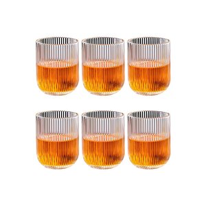 Çizgili Su Meşrubat Latte Nescafe, Cam Bardak Çeyiz Listesi 6 Adet 260 Ml - 2013