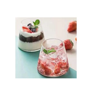 Piramit Cam Su, Kahve, Latte, Meşrubat Bardağı, Tatlı Sunum Kasesi 300 Ml 2 Adet - 2838