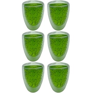 Çift Cidarlı Buzlu Kahve,latte,çay Bardağı Seti -300 Ml Cam Kupa Seti 6 Adet 2221