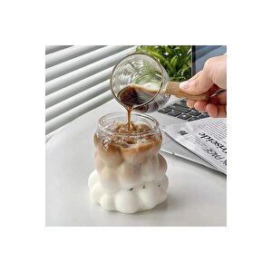 Yeni Stil Borosilikat Üzüm Şekilli Cam Bardak, Latte, Meşrubat, Bubble Bardak 300 Ml 3 Adet - 2431