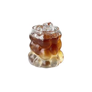 Yeni Stil Borosilikat Üzüm Şekilli Cam Bardak, Latte, Meşrubat, Bubble Bardak 300 Ml 3 Adet - 2431