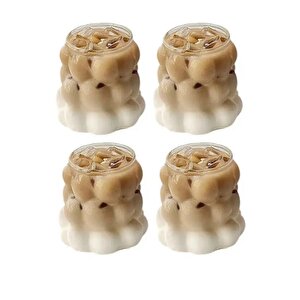 Yeni Stil Borosilikat Üzüm Şekilli Cam Bardak, Latte, Meşrubat, Bubble Bardak 300 Ml 4 Adet - 2431