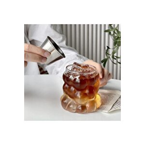 Yeni Stil Borosilikat Üzüm Şekilli Cam Bardak, Latte, Meşrubat, Bubble Bardak 300 Ml 4 Adet - 2431