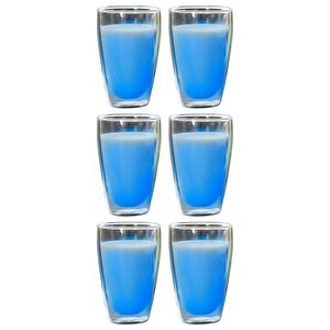 Çift Cidarlı Uzun Bardak 400 Ml Su, Meşrubat, Nescafe, Latte Bardağı Çeyiz Listesi 6 Adet - 2258