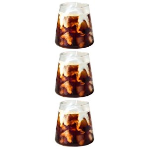 Piramit Cam Su, Kahve, Latte, Meşrubat Bardağı, Tatlı Sunum Kasesi 300 Ml 3 Adet - 2838