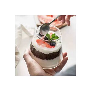 Piramit Cam Su, Kahve, Latte, Meşrubat Bardağı, Tatlı Sunum Kasesi 300 Ml 3 Adet - 2838
