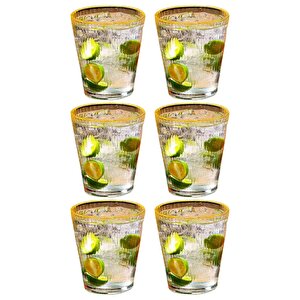 Yeni Tasarım Cam Çizgili Meşrubat, Latte, Su, Nescafe Bardağı 300 Ml, Çeyiz Listesi - 6 Adet - 2440
