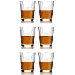 Yeni Tasarım Cam Çizgili Meşrubat, Latte, Su, Nescafe Bardağı 300 Ml, Çeyiz Listesi - 6 Adet - 2440